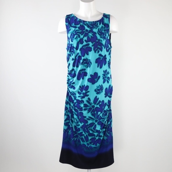 🆕 LUXE By Carmen Marc Valvo Womens Dress Sleeveless Floral Hawaiian size 14W - Picture 13 of 15